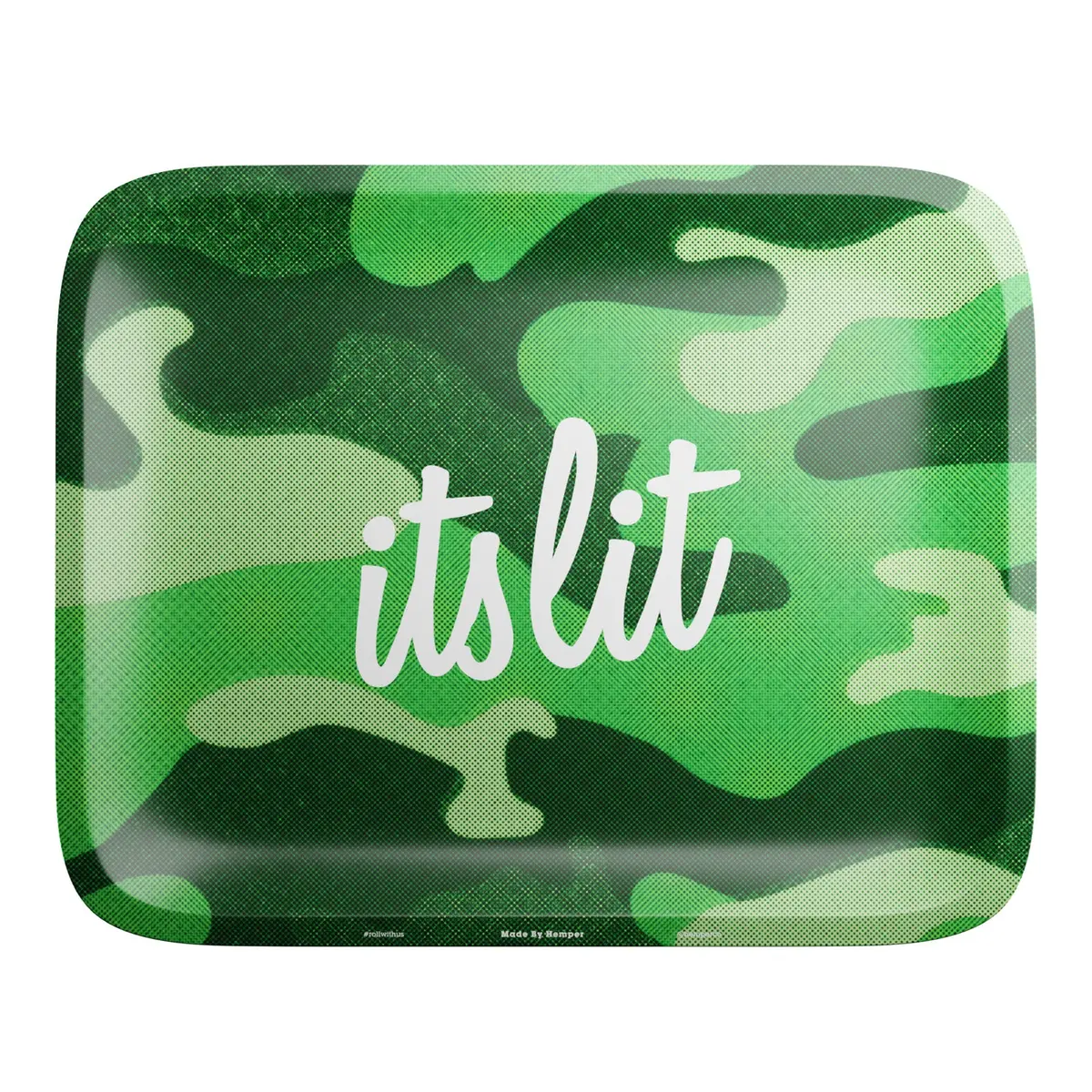 It's Lit Light Green Camo Rolling Tray 2