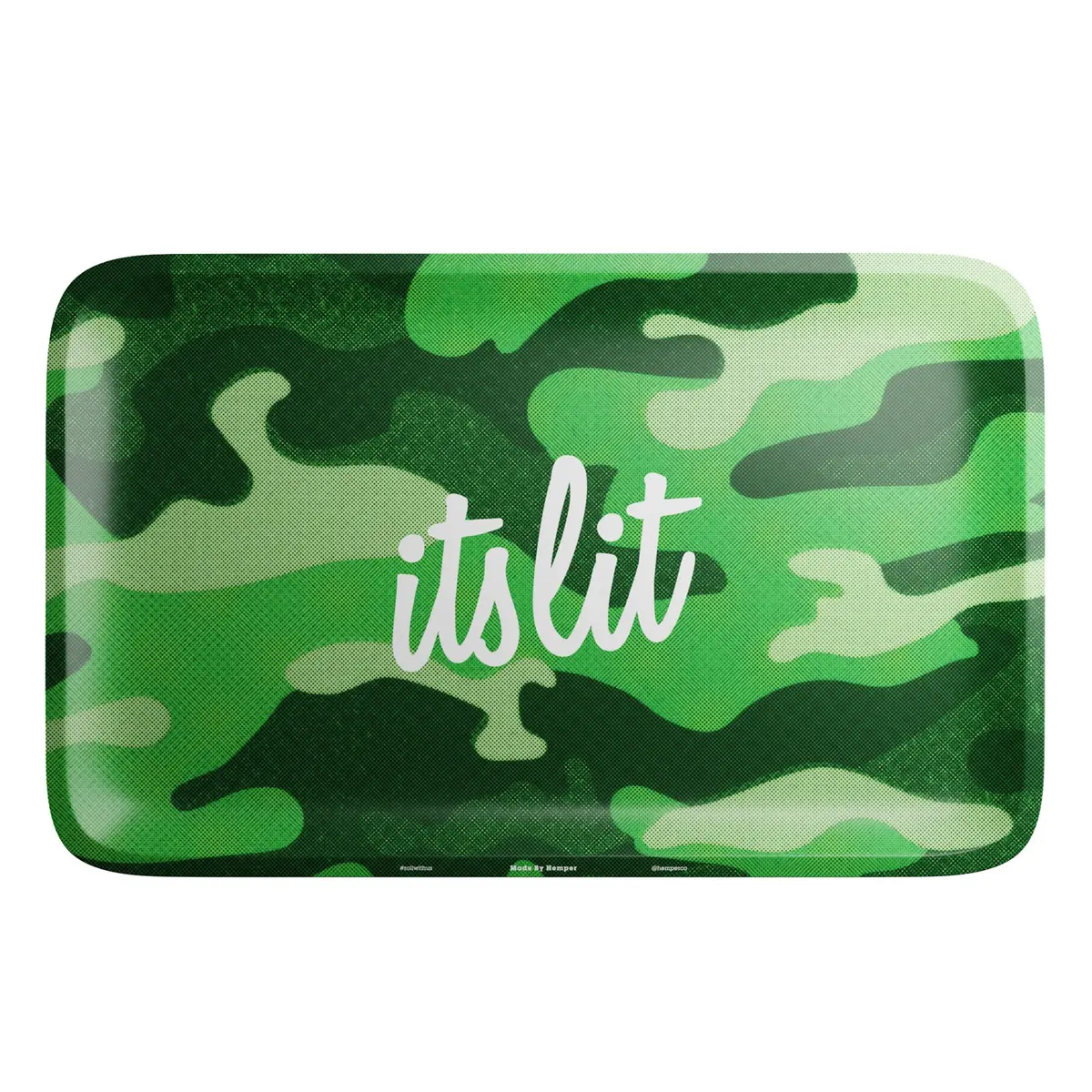 It's Lit Light Green Camo Rolling Tray 2