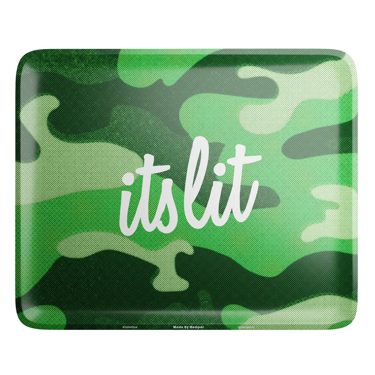 It's Lit Light Green Camo Rolling Tray 3