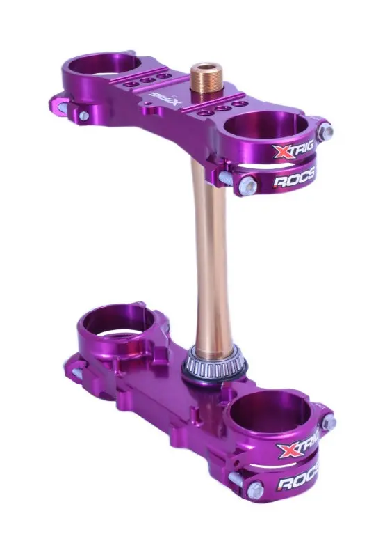 Xtrig 06+ Yamaha Yz 250 Rocs Tech Triple Clamp 25 Mm. Offset M12 - Purple 1