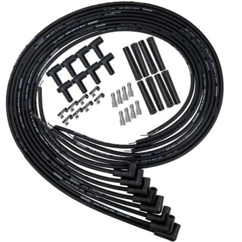 Moroso Universal 90 Degree Plug Ends Black Ultra 40 Wire Set & Coil Pack Kit 1