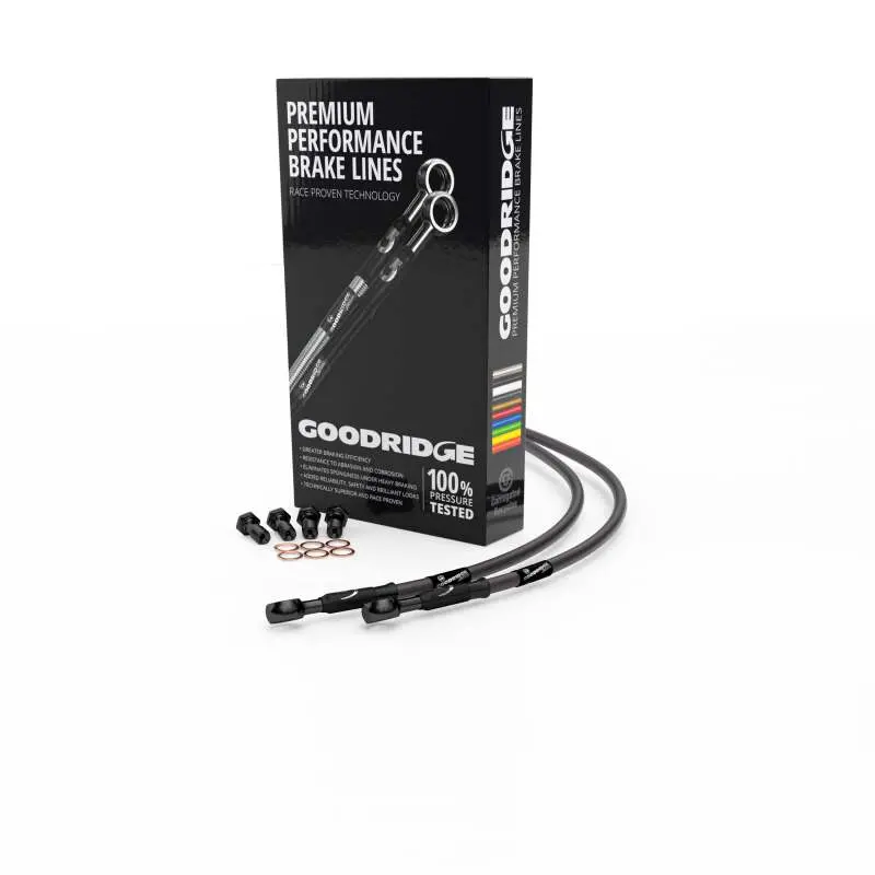 Goodridge 96-02 Yamaha Yzf1000r Thunderace Carbon Rear Ss Brake Lines W/Black Fittings 1