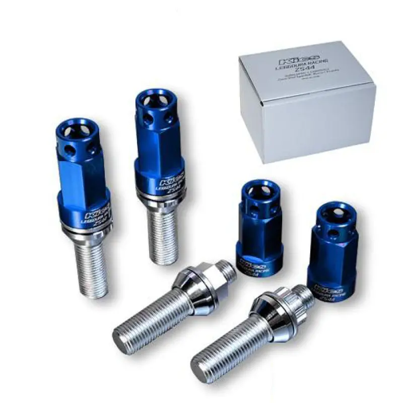 Project Kics Leggdura Racing Bolt & Lock Set Zs44 (16 + 4 Locks) 28Mm 14X1.50 60 Degree - Blue 1