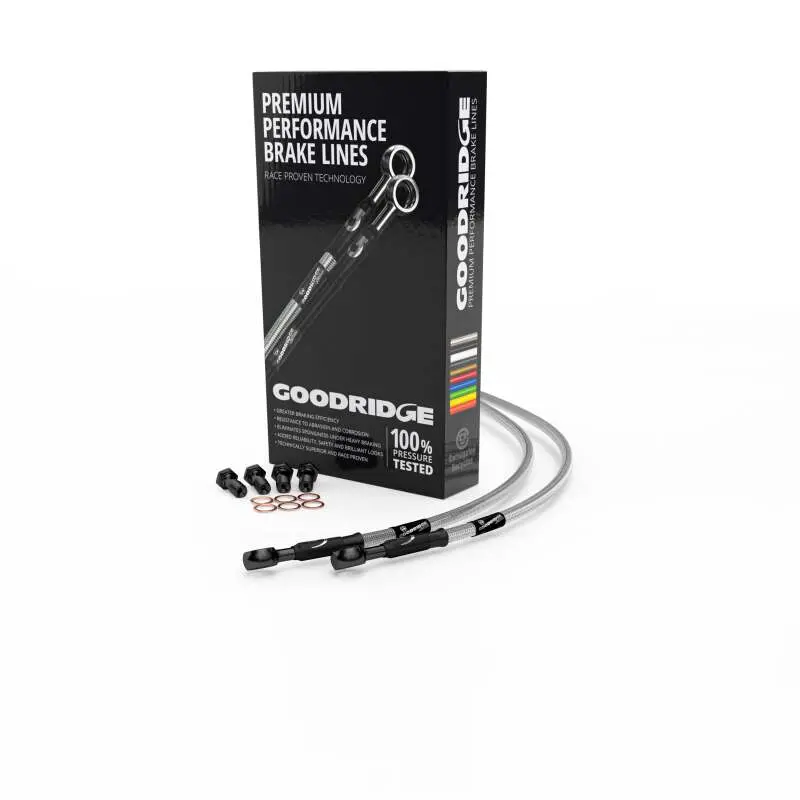 Goodridge 56In Universal Clutch Line W/Blk Zinc Fitting & Clr Hose - 90Deg Banjo W/Straight 7/16 Unf 1
