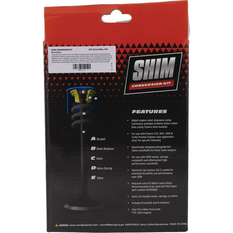Hot Cams 19-20 Ftr 1200 Rally Le/2019 Ftr 1200 S Shim Conversion Kit 1