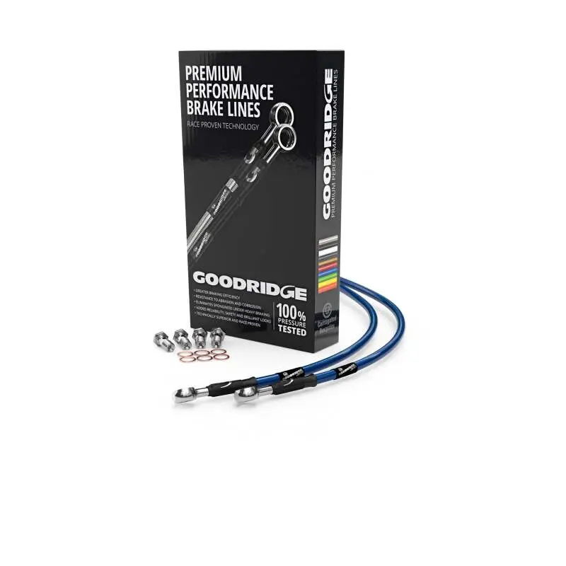 Goodridge 89-94 Suzuki Gs500ek-Er Electric Blue Rear Ss Brake Lines 1
