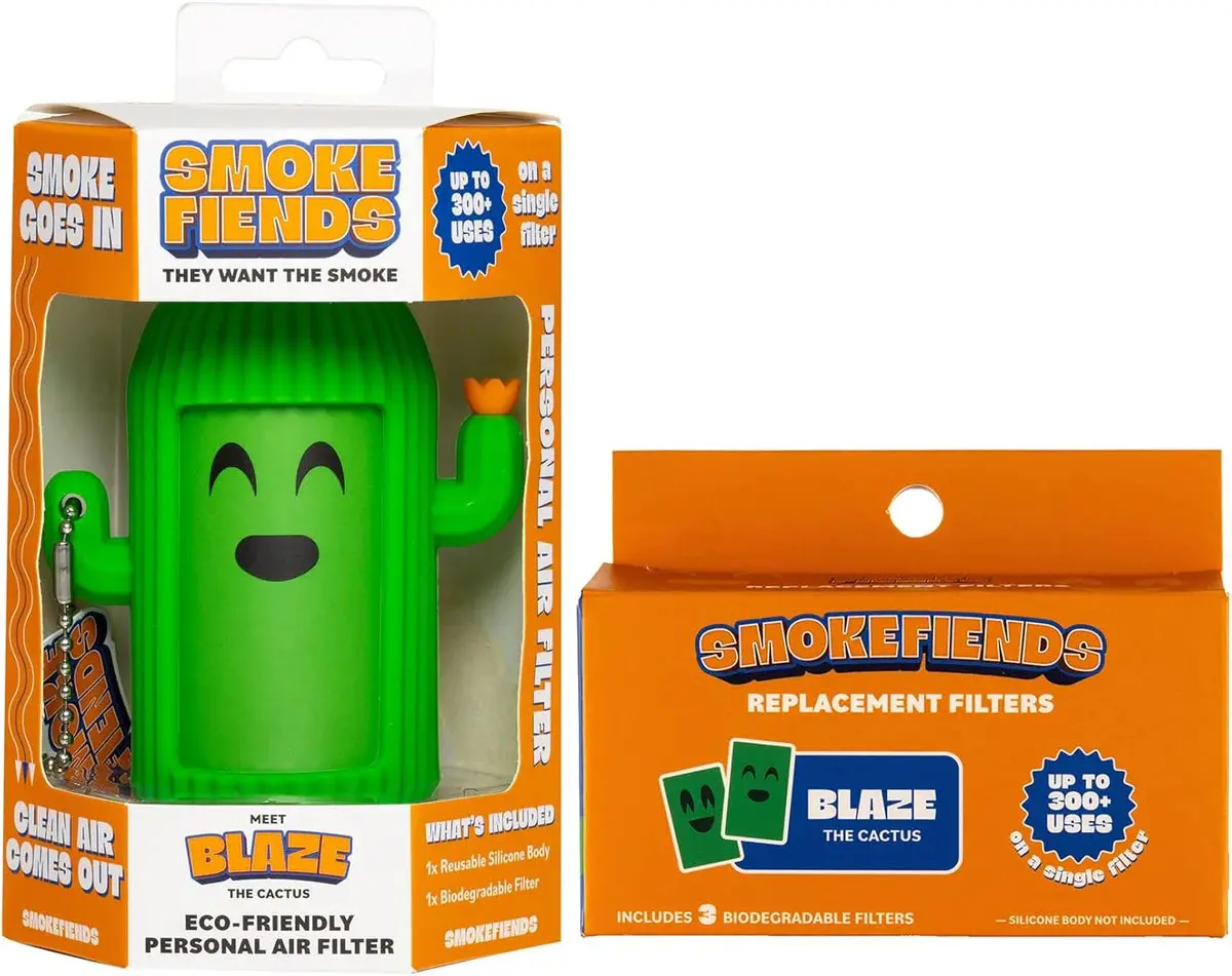 Smoke Fiends Cactus Air Purifier Bundle – Eco-Friendly Personal Filter Set