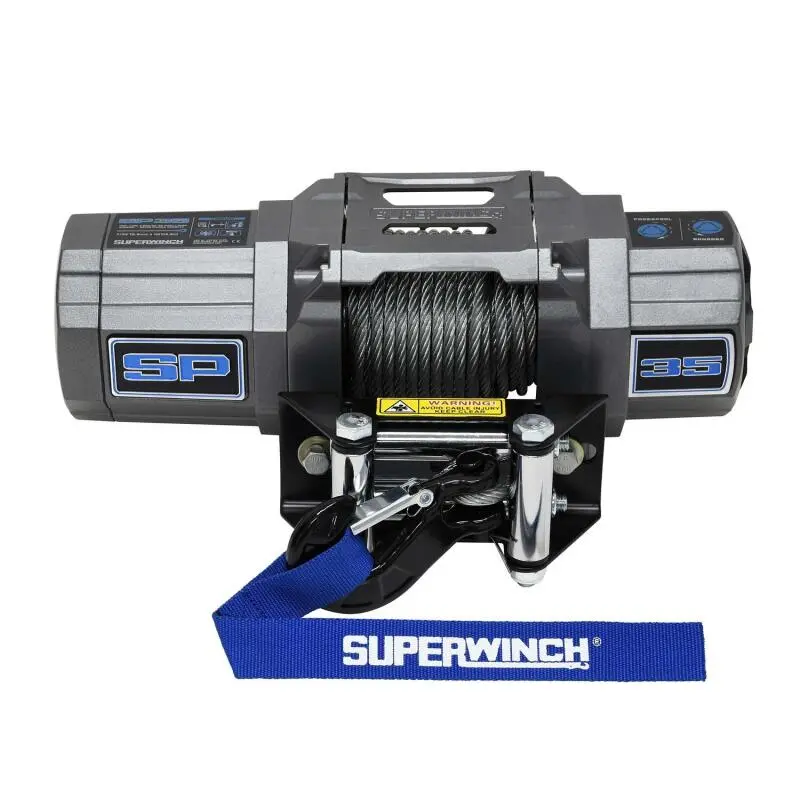 Superwinch 3500 Lbs 12V Dc 7/32In X 40Ft Steel Rope Roller Fairlead Sp 35 Winch 1