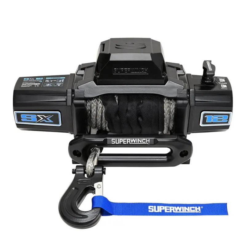 Superwinch 12000 Lbs 12V Dc 3/8In X 80Ft Synthetic Rope Sx12sr Winch - Semi Gloss Black 1