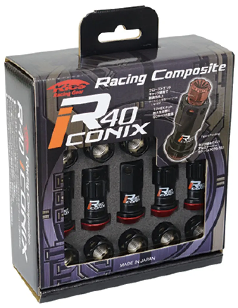 Project Kics 12X1.50 R40 Iconix Lug Nuts - Black W/Black Seat W/O Cap (20 Pcs) 1