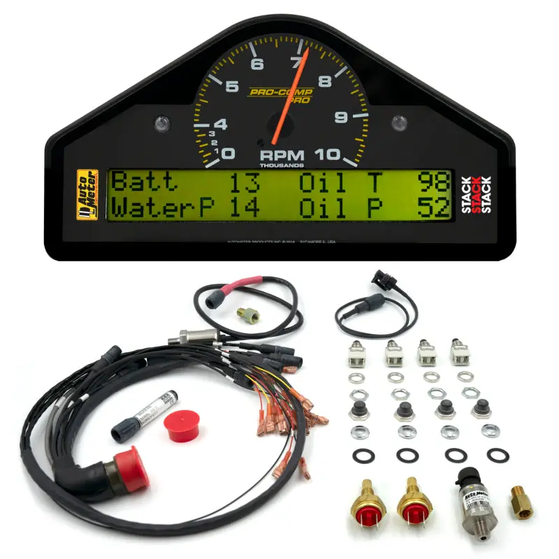 Autometer Pro-Comp Race Dash Display 0-3-10K Rpm / Wtrp / Fuelp / Oilp / Oilt / Wtmp / Volt 2