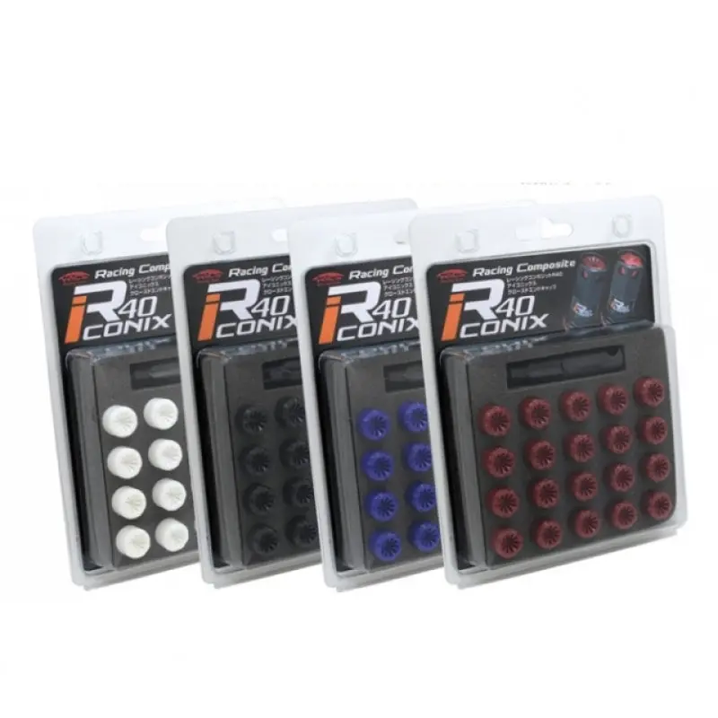 Project Kics R40 Iconix Plastic Cap Set 12X1.25 - Black (20Pcs) 1