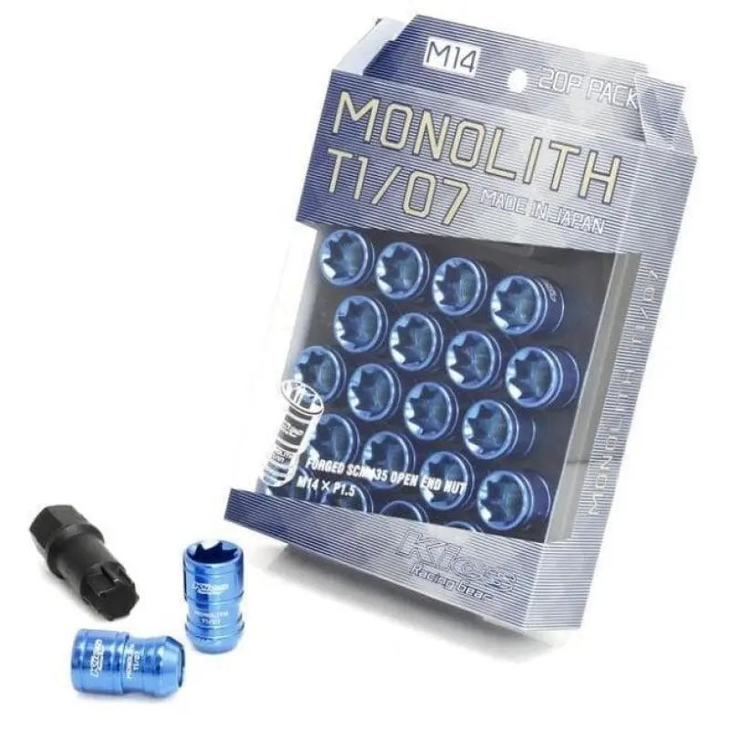 Project Kics 12X1.25 Monolith T1/06 Lut Nut Set - Blue (20 Pcs) 1