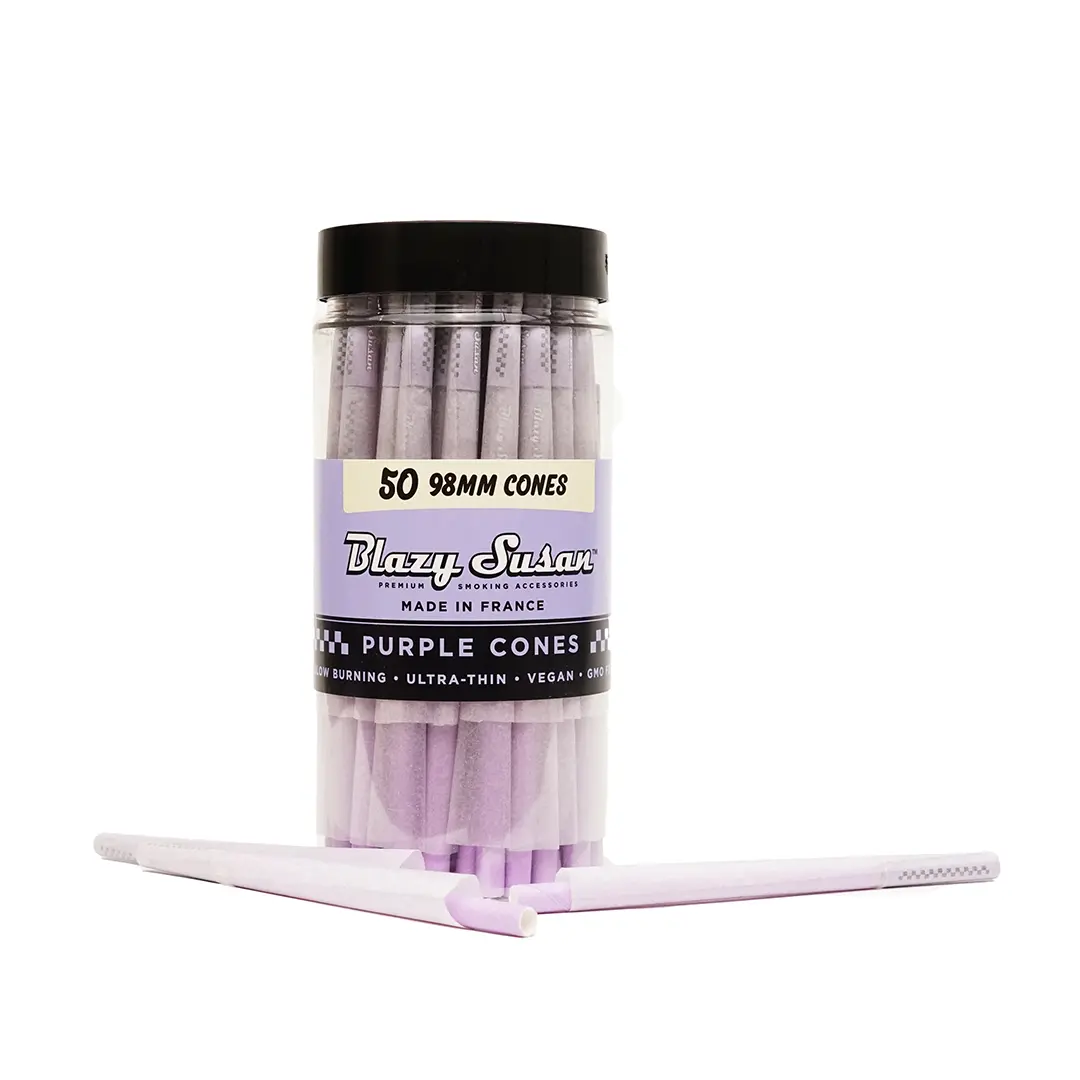 Blazy Susan Purple Paper Cones 5