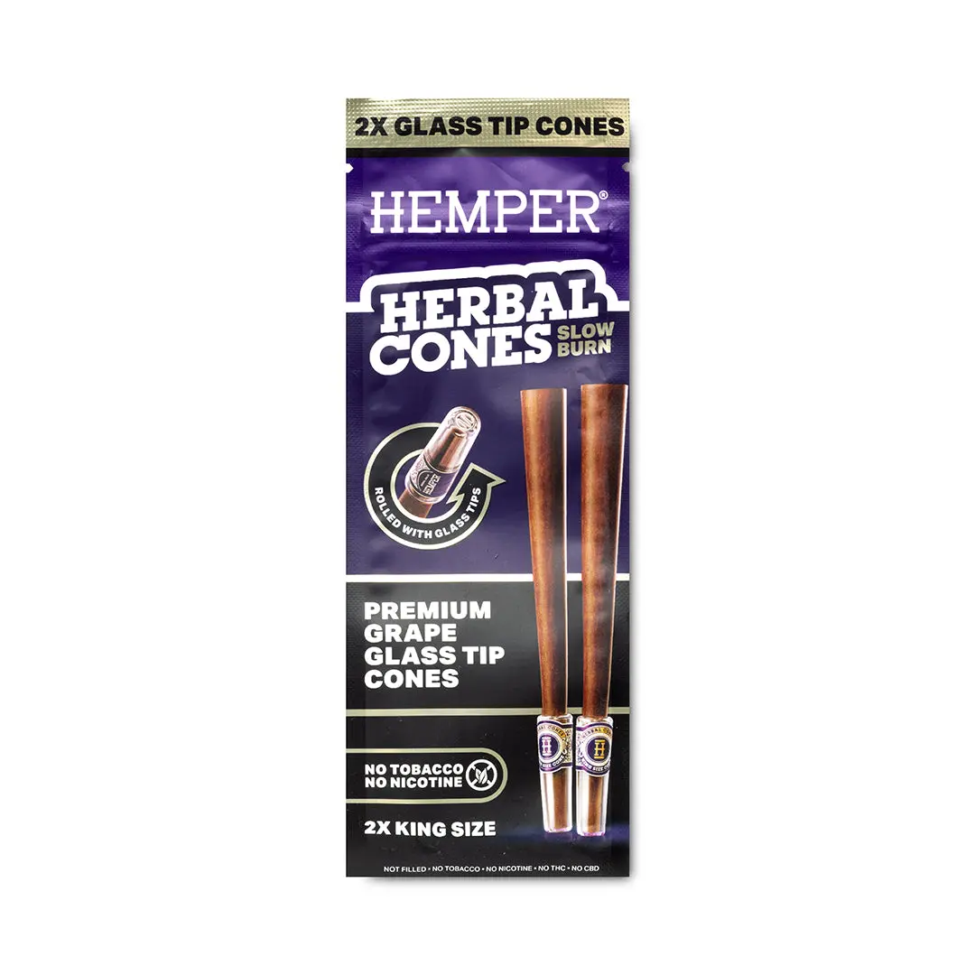 Glass-Tipped Herbal Cones - Grape 1