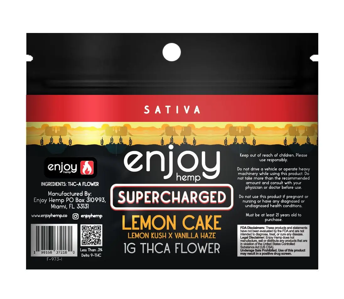 Enjoy Hemp Thca Lemon Cake Flower 1G 1