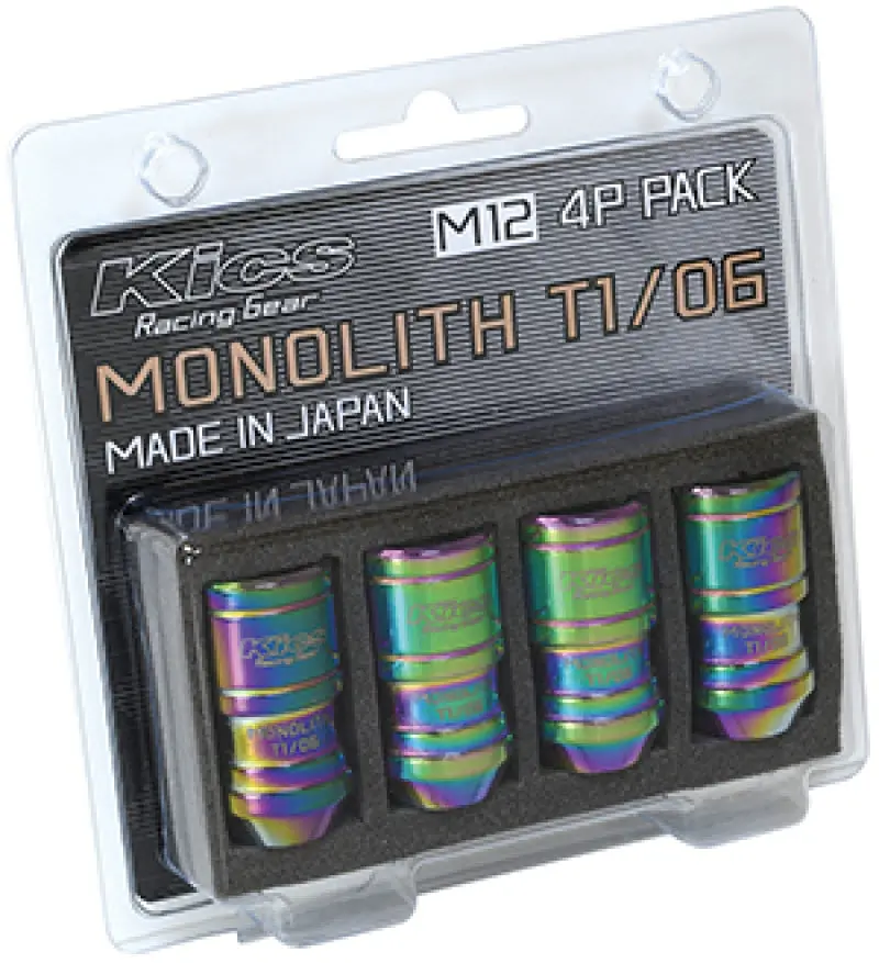 Project Kics 12 X 1.25 Neochrome T1/06 Monolith Lug Nuts - 4 Pcs 1