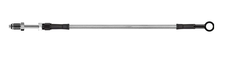 Goodridge 56In Universal Clutch Line W/Black Zinc Fittings & Clear Hose - Straight Banjo 7/16 Unf 1