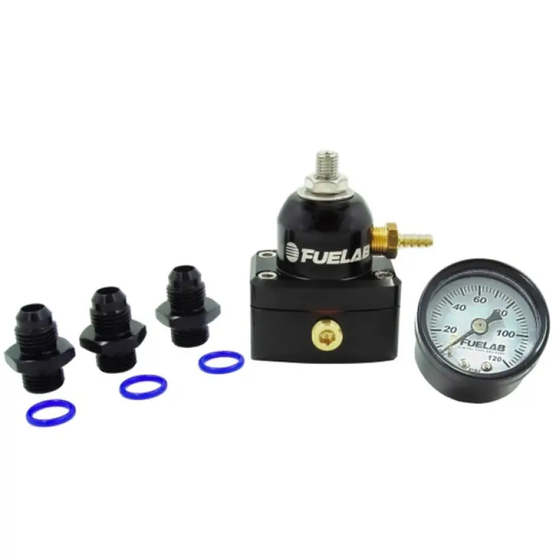 Fuelab 535 Efi Adjustable Mini Fpr 25-90 Psi (2) -6An In (1) -6An Return (3) -6An Orb W/Guage Kit 1
