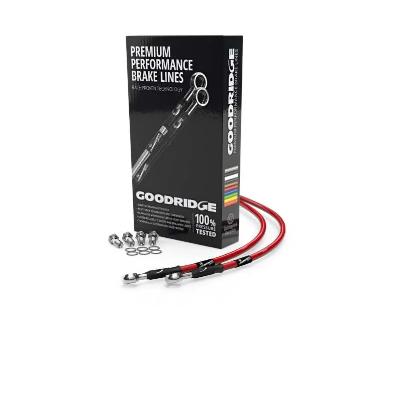 Goodridge 84-89 Kawasaki Gpz900r A1-A6 A/D Red Front Ss Brake Lines 1