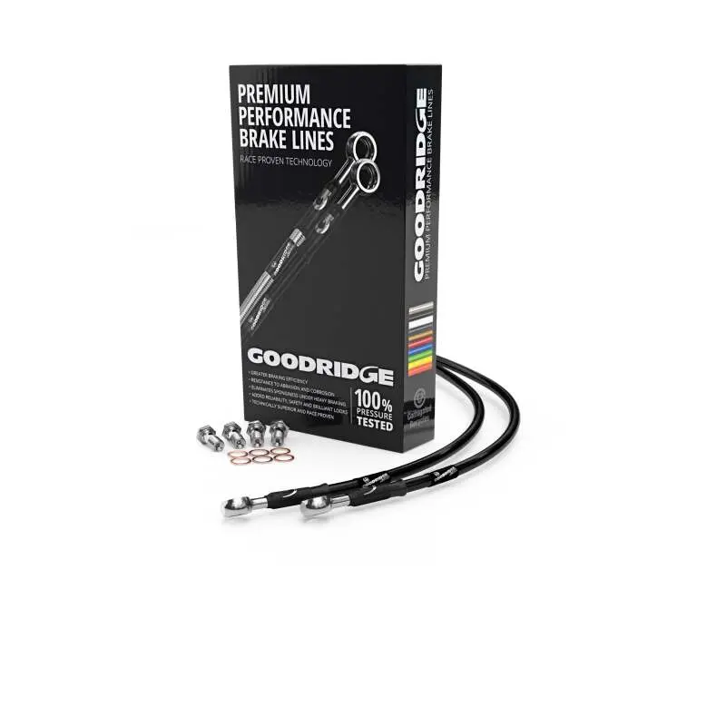Goodridge 01-04 Kawasaki Zrx1200/S Black Front Ss Brake Lines 1