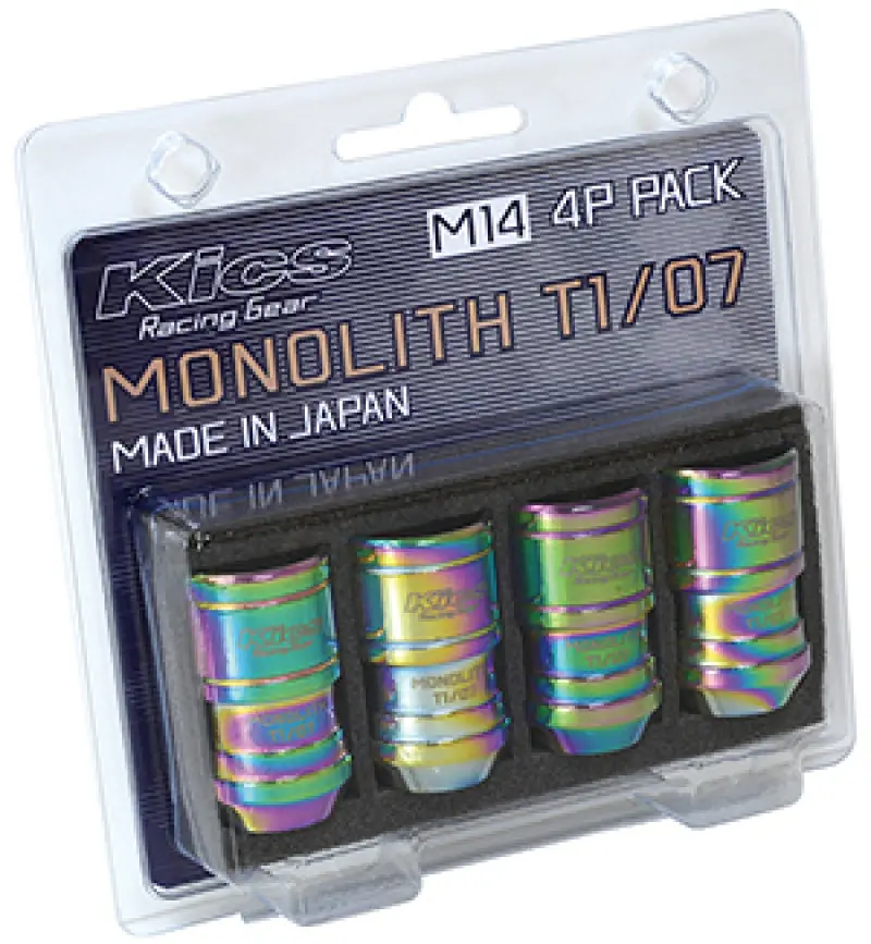 Project Kics 14 X 1.5 Neochrome T1/07 Monolith Lug Nuts - 4 Pcs 1