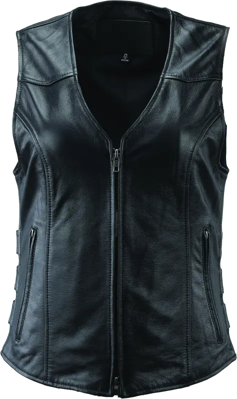 Kuryakyn Leather By River Road Plains Leather Vest Black Womens - Medium 1