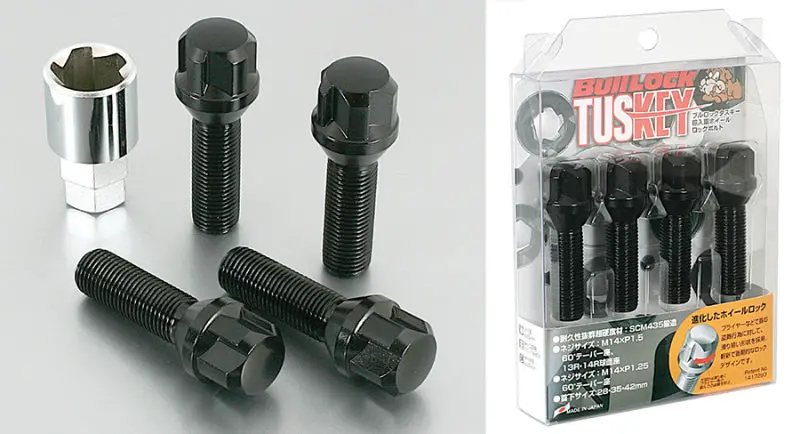 Project Kics Black Wt603 Tuskey 12X1.25 4 Locks + 1 Key - Black 1