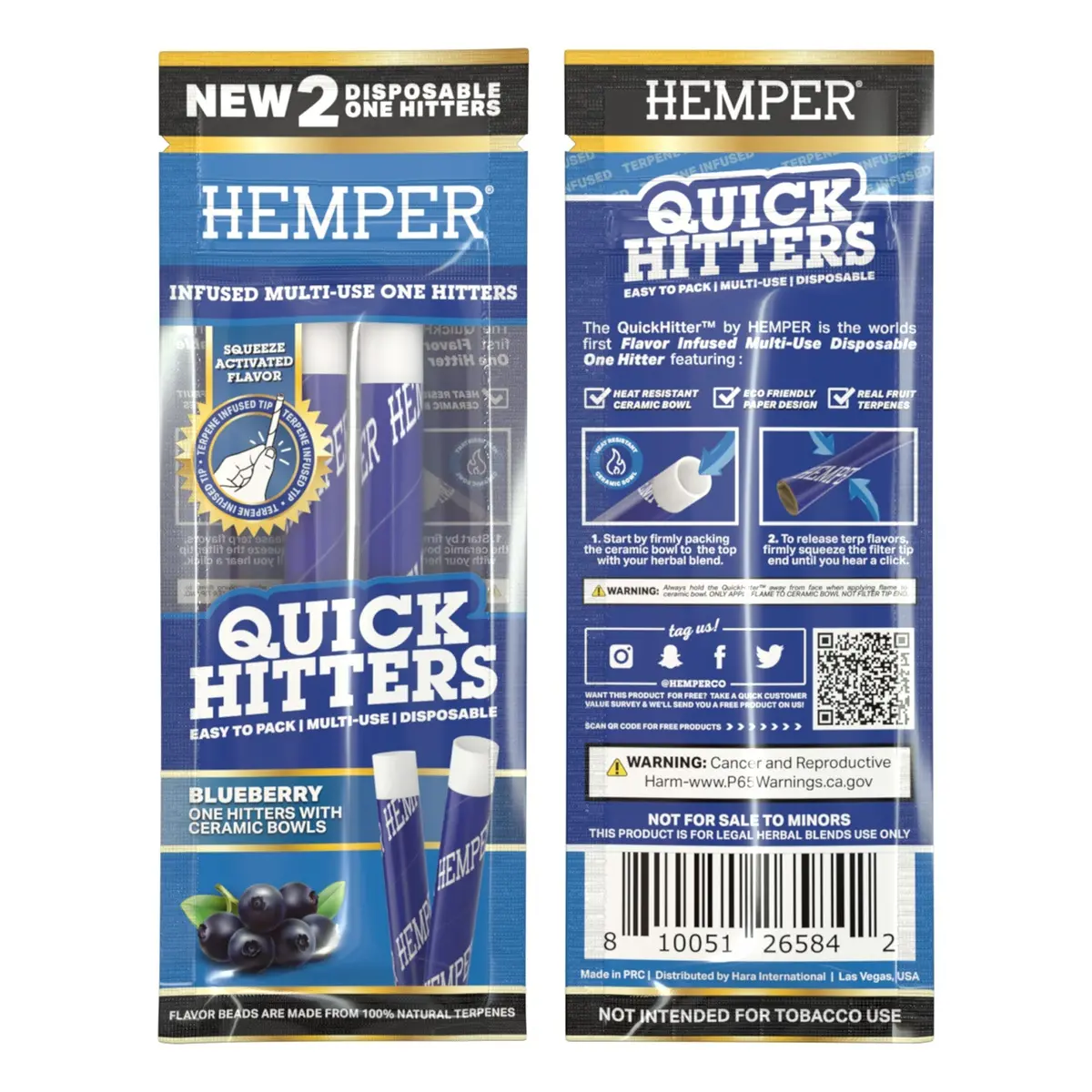 Quick Hitters - Blueberry Flavored One Hitter (2 Pack) 1