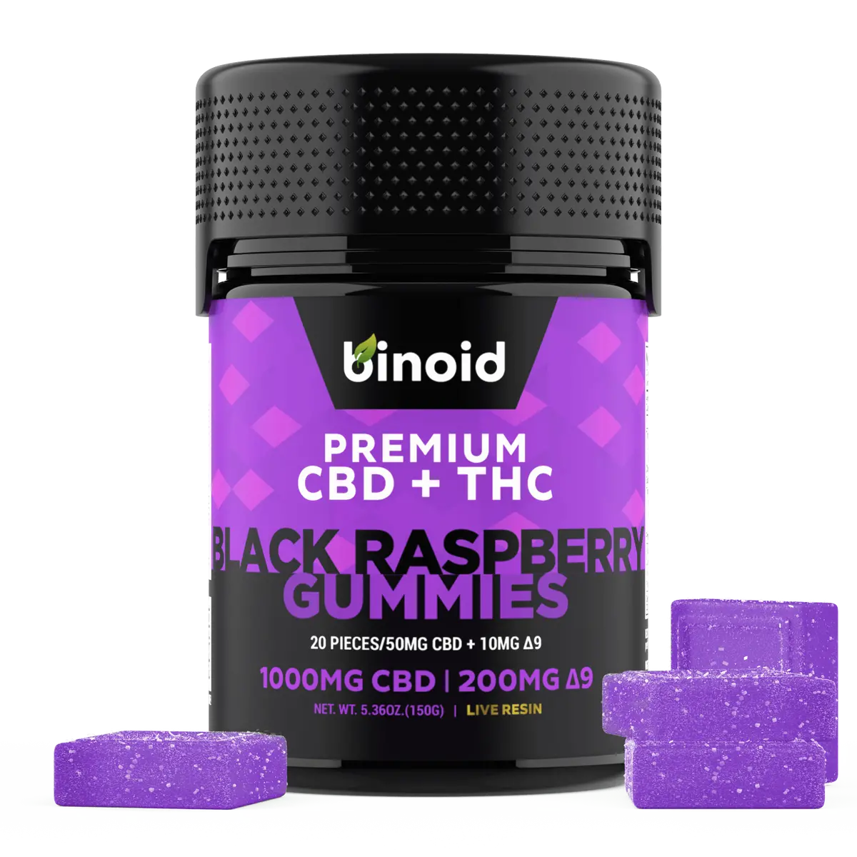 Binoid Delta 9 Black Raspberry Gummies 1