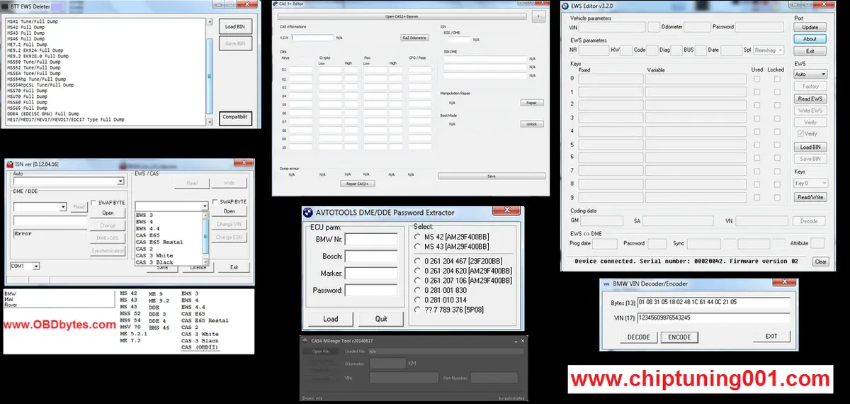 Btt Ews Deleter + Other Bmw Immo Off + Ecu Dde + Dme Ews + Cas Editor Tools 1