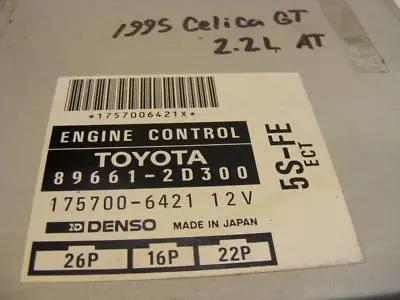 94-95 Toyota Celica Gt Computer Engine Ecu Ecm 89661 2D300 / 175700 6421 1
