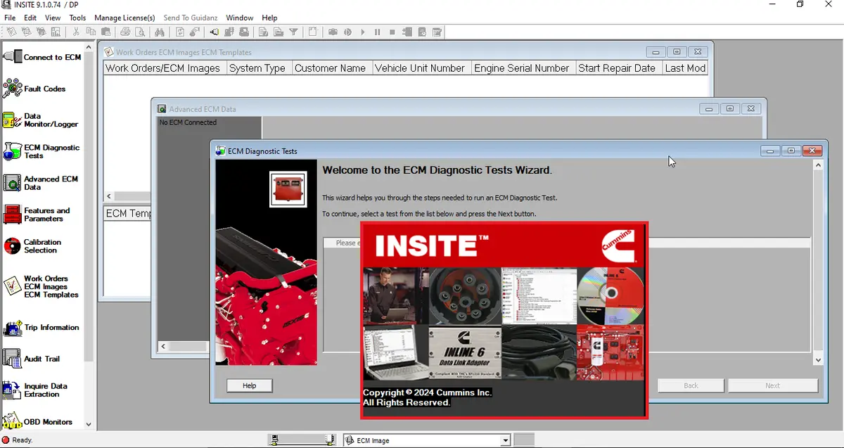 Cummins New Software Package (Insites 9.01_2025 + Calterm 4.7 + Incal 13Disc) 2