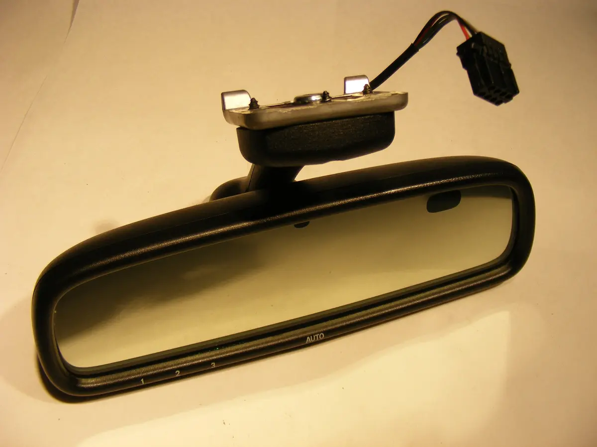 Saab 9-3 / 9-5 Auto Dimming Rear View Mirror With Compass & Homelink (Garage Door Opener) Original Donnelly 12791048 03 04 05 06 07 08 09 1
