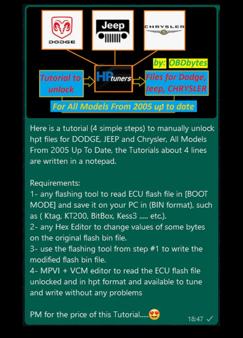 (Dodge Jeep Chrysler) Hpt Files Unlocking In Simple 4 Steps 2